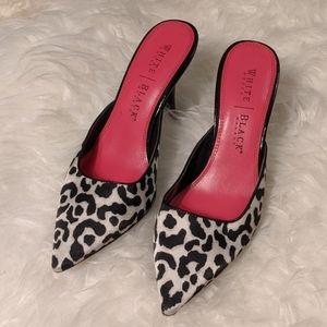 White House Black Market Leopard Mules Size 7